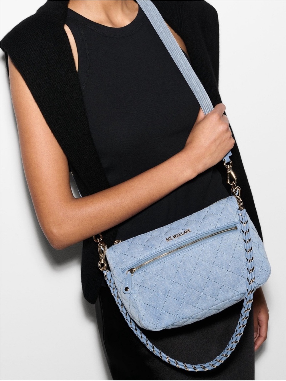 MZ Wallace Quilted Denim Ella Crossbody - Picture 3 of 5